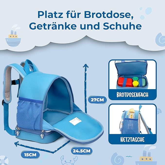 REISERACKER Kinderrucksack Adventure blau