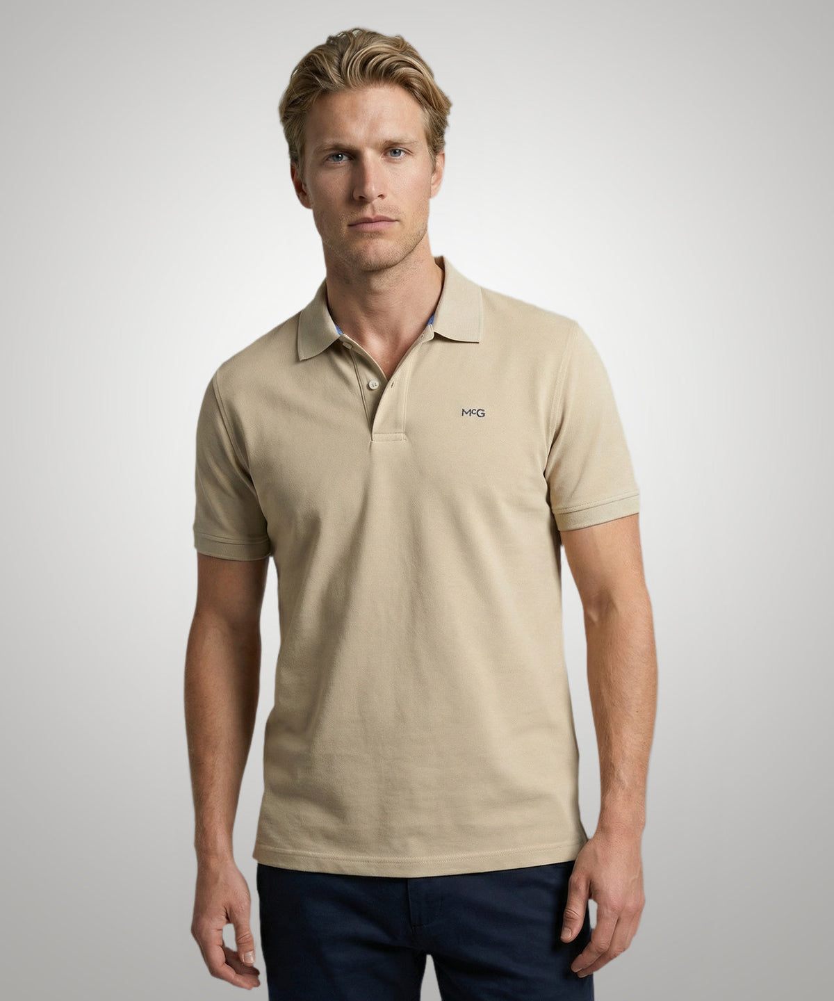 McGregor Classic Polo, Regular Fit – 100 % Baumwolle – Kurzarm – Sand – Größe M