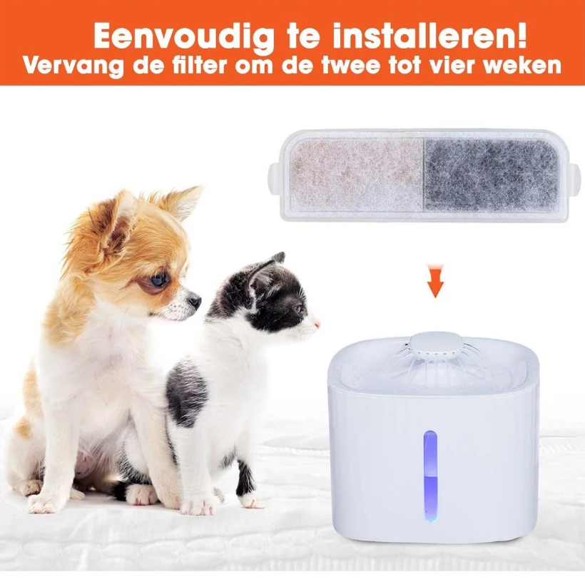 PetGoods Trinkbrunnen-Filter – 6er-Set – 8 x 5 x 0,5 cm – Nachfüllpackung für Katzen und Hunde