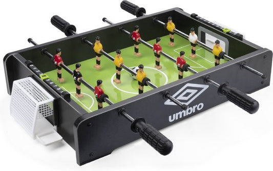 Umbro Tischfußball - Tischmodell - mit 12 Spielern - Inkl. 2 Mini-Fußbälle - Tischfußballspiel - Schwarz