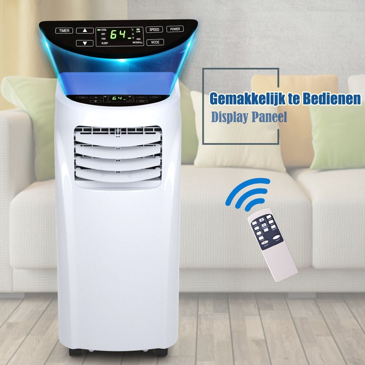 Coast - Tragbares Klimagerät - 7000 BTU, 20 ㎡, Fernbedienung - 32 x 36 x 62,5 cm - Kunststoff - Weiß