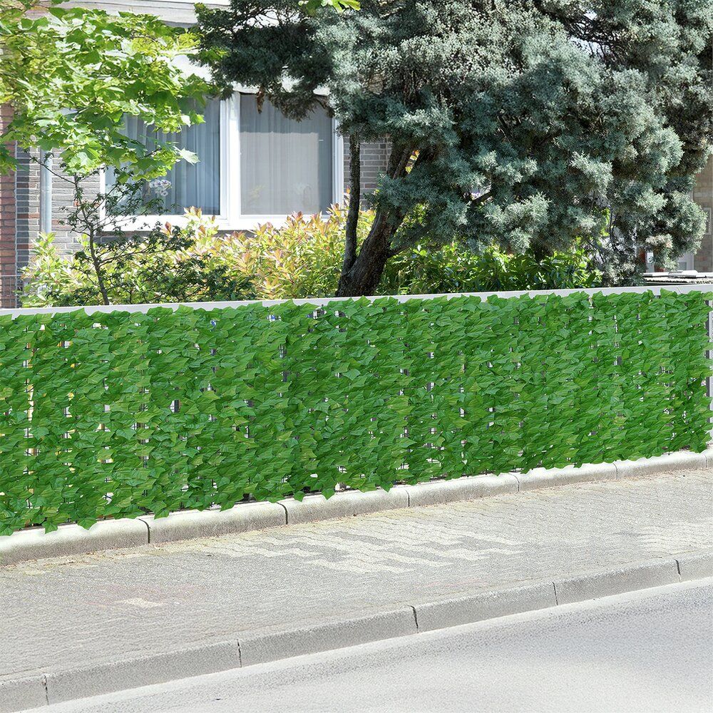 WENKO Ivy Efeu Sichtschutz Grün – 3 x 1 m – Kunststoff