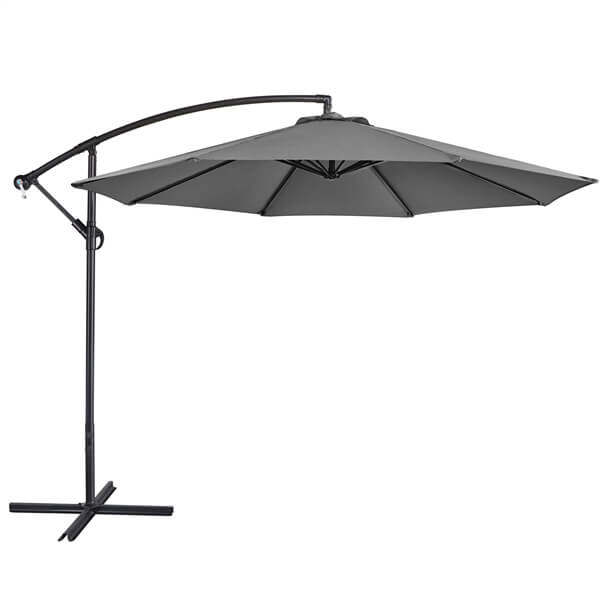 Yaheetech Schwebeschirm 300 cm mit Kreuzfuß und 4 befüllbaren Fußteilen, beige