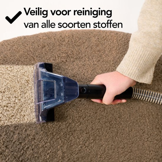 Brixy Professional Teppichreiniger - Fleckenreiniger - 2 Bürsten - Leistungsstark und tragbar - Sofa-Reiniger - Möbel-Reiniger - Sitz-Reiniger - Schwarz