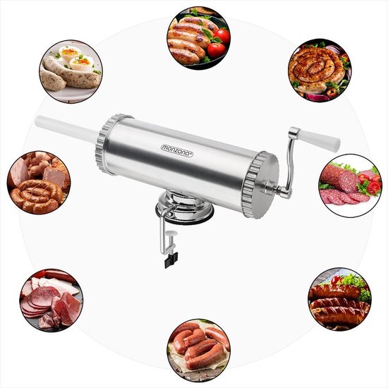 Wurstfüller, Wurstmacher, Wurstmaschine - 2,5kg Füllvolumen - Silber