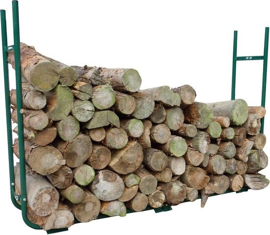 Toolland Kaminholzregal, verstellbare Größe, 30 x 220 x 105cm, schwere Ausführung, grün