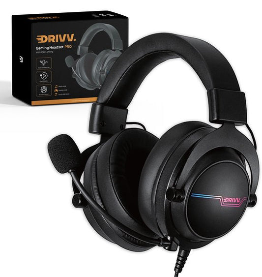 Drivv - Gaming Headset - mit Mikrofon - Geeignet für PS4, PS5, Xbox One, Xbox Serie und PC - Schwarz