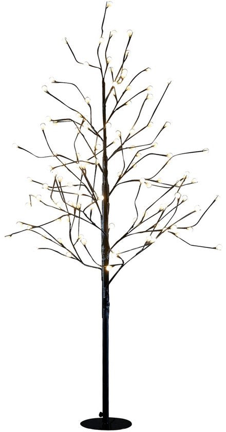 Luca Lighting Baum mit klassischer weißer LED-Beleuchtung – H 150 x Ø 80 cm – Metall – Schwarz