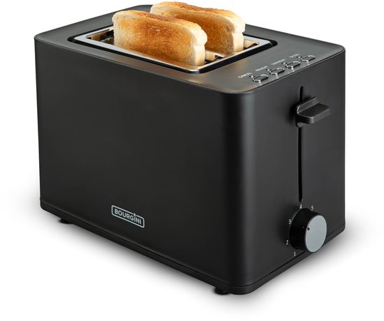 Bourgini Tosti-Toaster mit Bagel-Funktion – Toaster mit Toastklammern – Schwarz – matte Oberfläche – extra breiter Schlitz für 2 Tostis