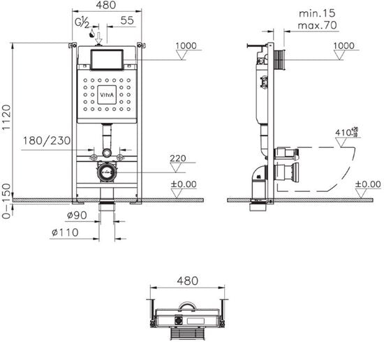 Vitra V-Fix Unterputzspülkasten – 1120 x 480 mm