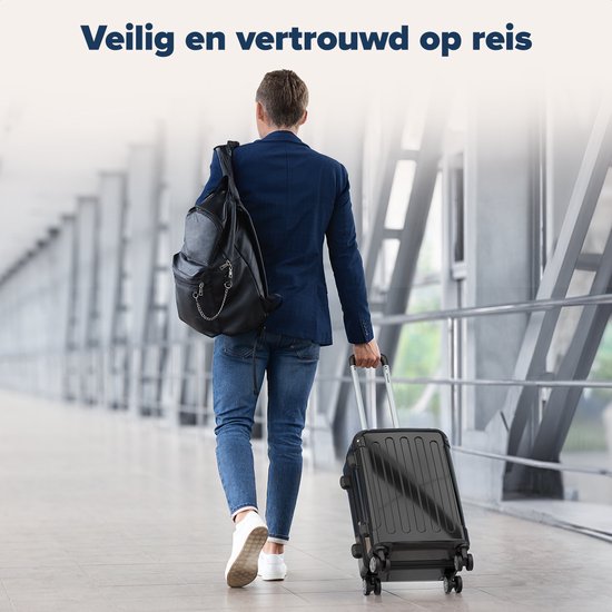 TRVLMORE Handgepäck Koffer - 45L - TSA Zahlenschloss - Leichtgewicht - erweiterbar - Trolley - 54x36x22cm - Schwarz