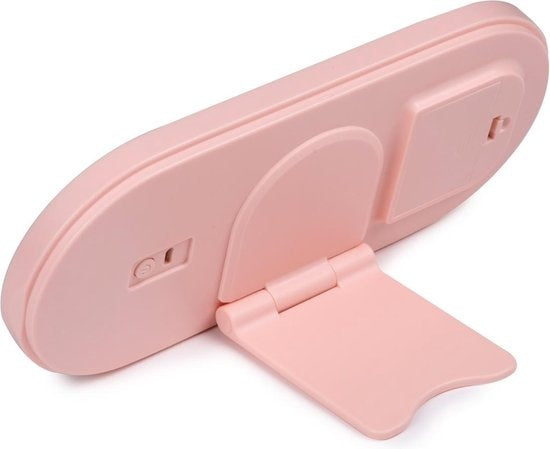 Touch Of Beauty Make Up Organizer mit LED-Spiegel - Travel Beautycase - 24.1 x 10.4 x 11.7CM - Einstellbare LED-Beleuchtung - Inkl. USB-Ladekabel - Kunststoff - Pink