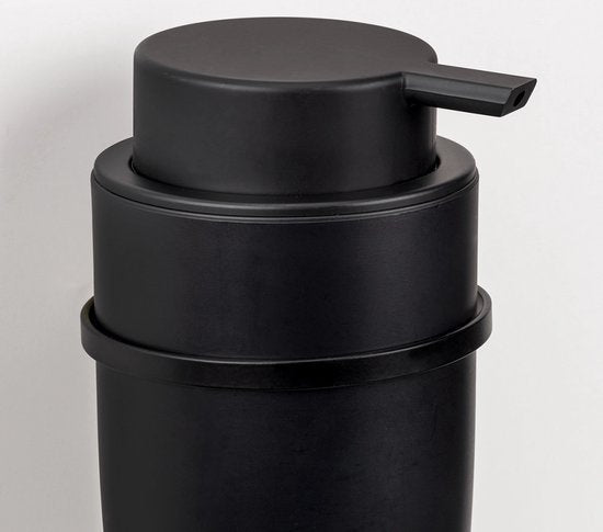 Wenko Selbstklebender Wand-Seifenspender – Schwarz – 250 ml