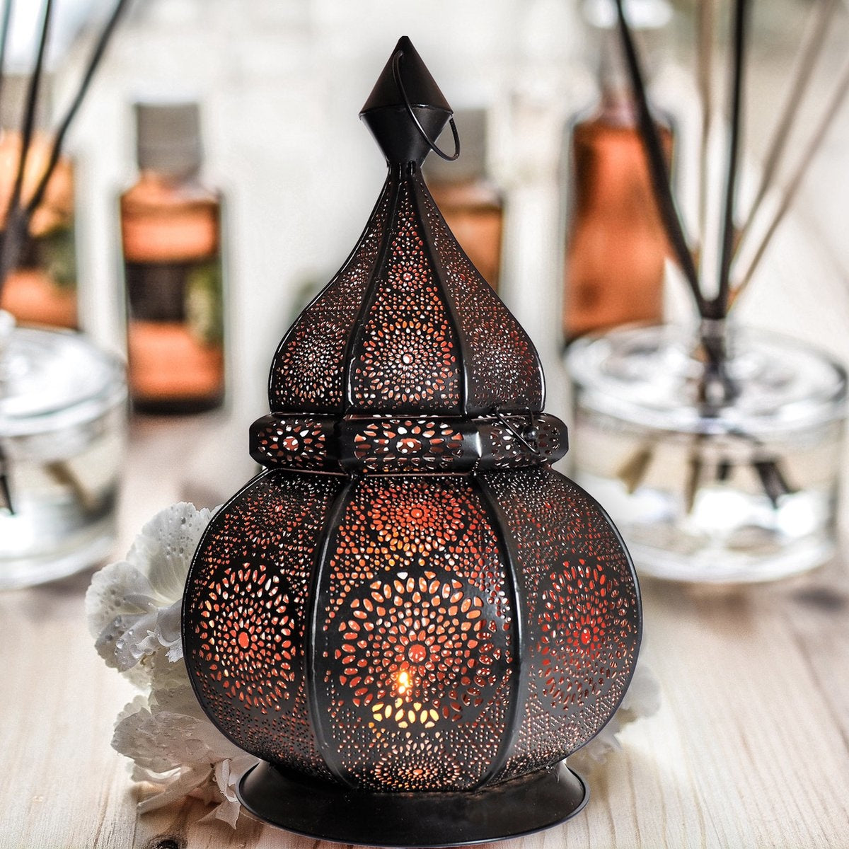 Gadgy Orientalische Laterne - Arabisches Windlicht - Teelichthalter - Teelichthalter - 36 cm - Metall