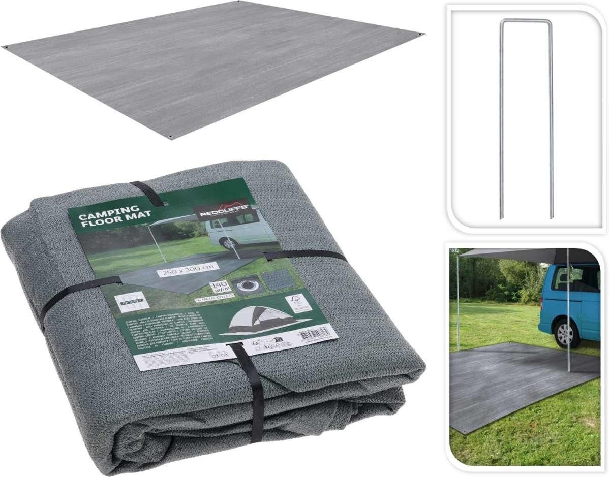 Camping Bodenmatte 250 x 300 cm - Grau - Durchlässig und faltbar
