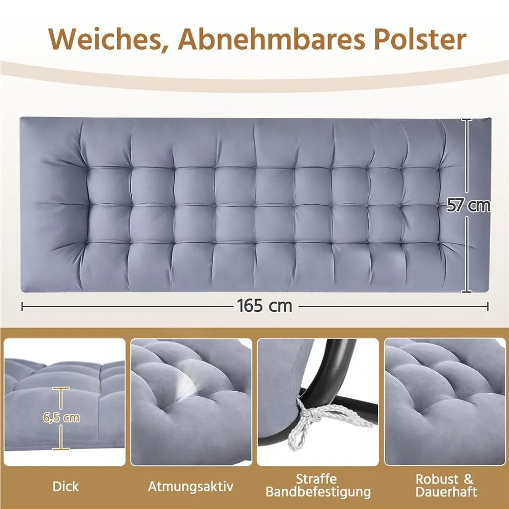 Yaheetech Zero Gravity Lounger Dark Grey - Verstellbarer, faltbarer Relaxsessel mit Kissen und Tassenhalter