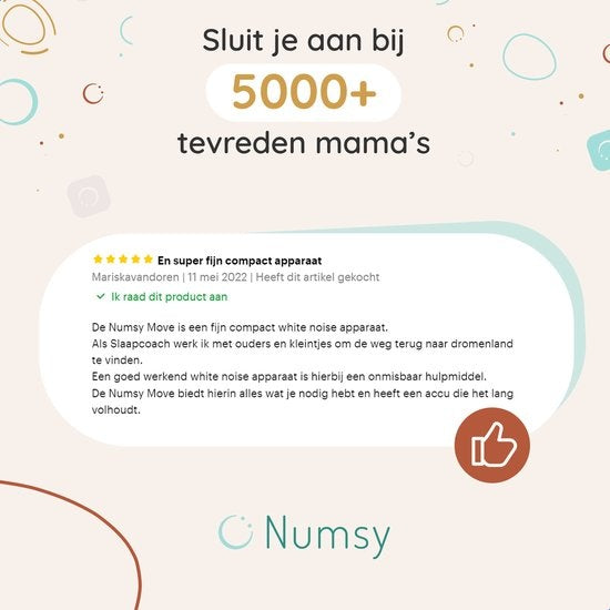 Numsy - White Noise Machine Baby Original 3 - Einschlafhilfe - Weiß