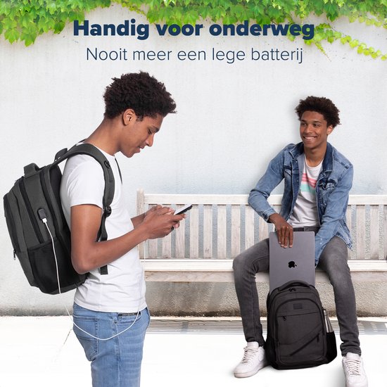 TRVLMORE Rucksack mit Lifetime - Rucksack mit 15.6 Zoll Laptopfach - Schultasche - Spritzwassergeschützt - Männer und Frauen - Jungen und Mädchen - 28L - Anthrazit