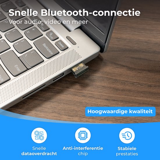 Nuvance Bluetooth-Adapter - 5.3 - Bluetooth-Empfänger - USB - Bluetooth-Dongle PC - Geeignet für Windows 11/10/8/7
