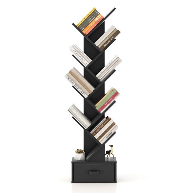 Coast Bücherregal - Mit 10 Fachböden - 38 x 21,5 x 149,5 cm - schwarz