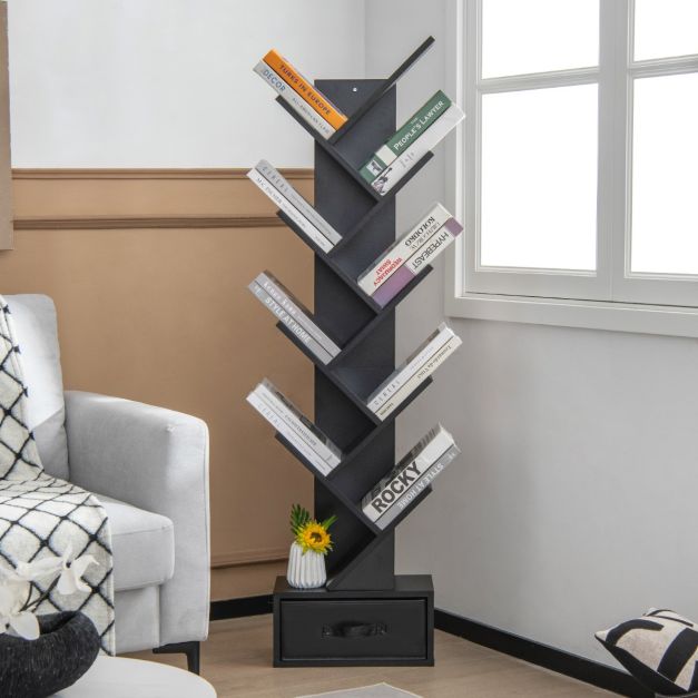 Coast Bücherregal - Mit 10 Fachböden - 38 x 21,5 x 149,5 cm - schwarz