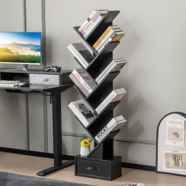 Coast Bücherregal - Mit 10 Fachböden - 38 x 21,5 x 149,5 cm - schwarz