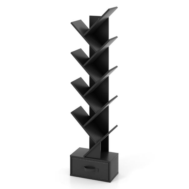 Coast Bücherregal - Mit 10 Fachböden - 38 x 21,5 x 149,5 cm - schwarz