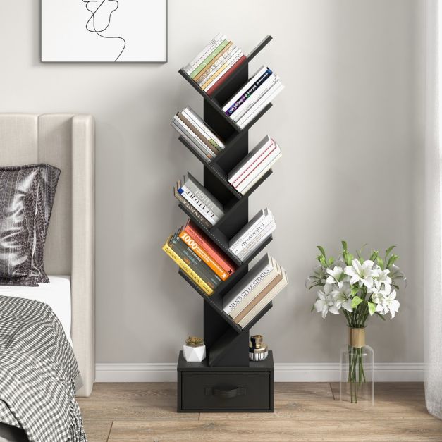 Coast Bücherregal - Mit 10 Fachböden - 38 x 21,5 x 149,5 cm - schwarz