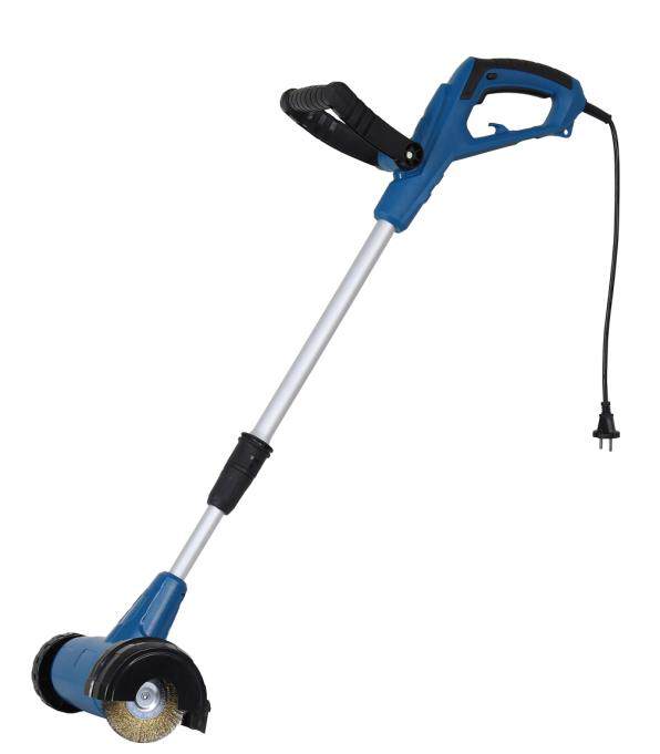 CFH - Elektrische Fugenbürste - EFB-675 - mit 4 Unkrautbürsten - Teleskopstiel - Blau/Silber
