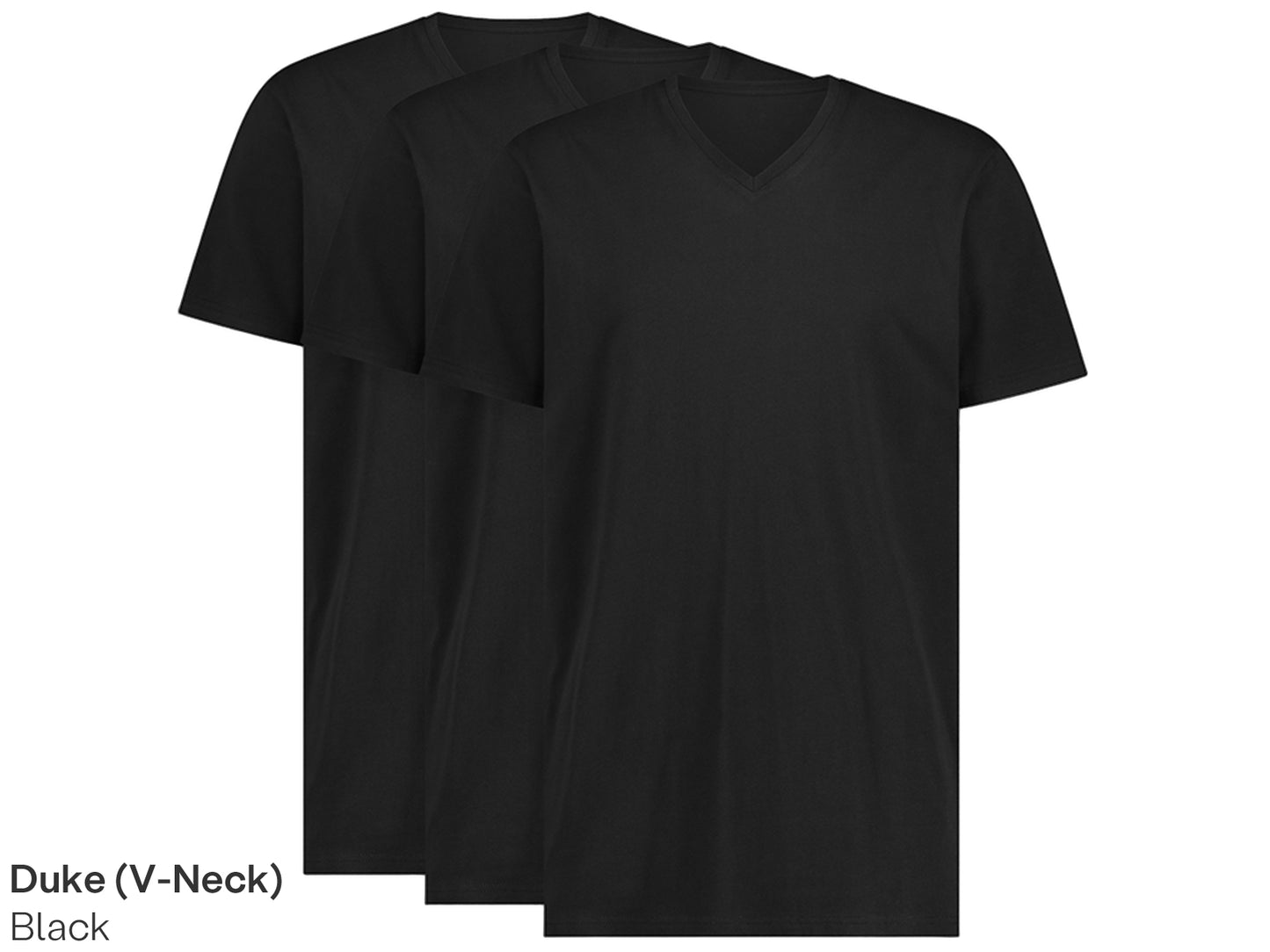 LebasQ Bambus T-Shirt 3er-Pack - schwarz - Größe M - V-Ausschnitt Männer