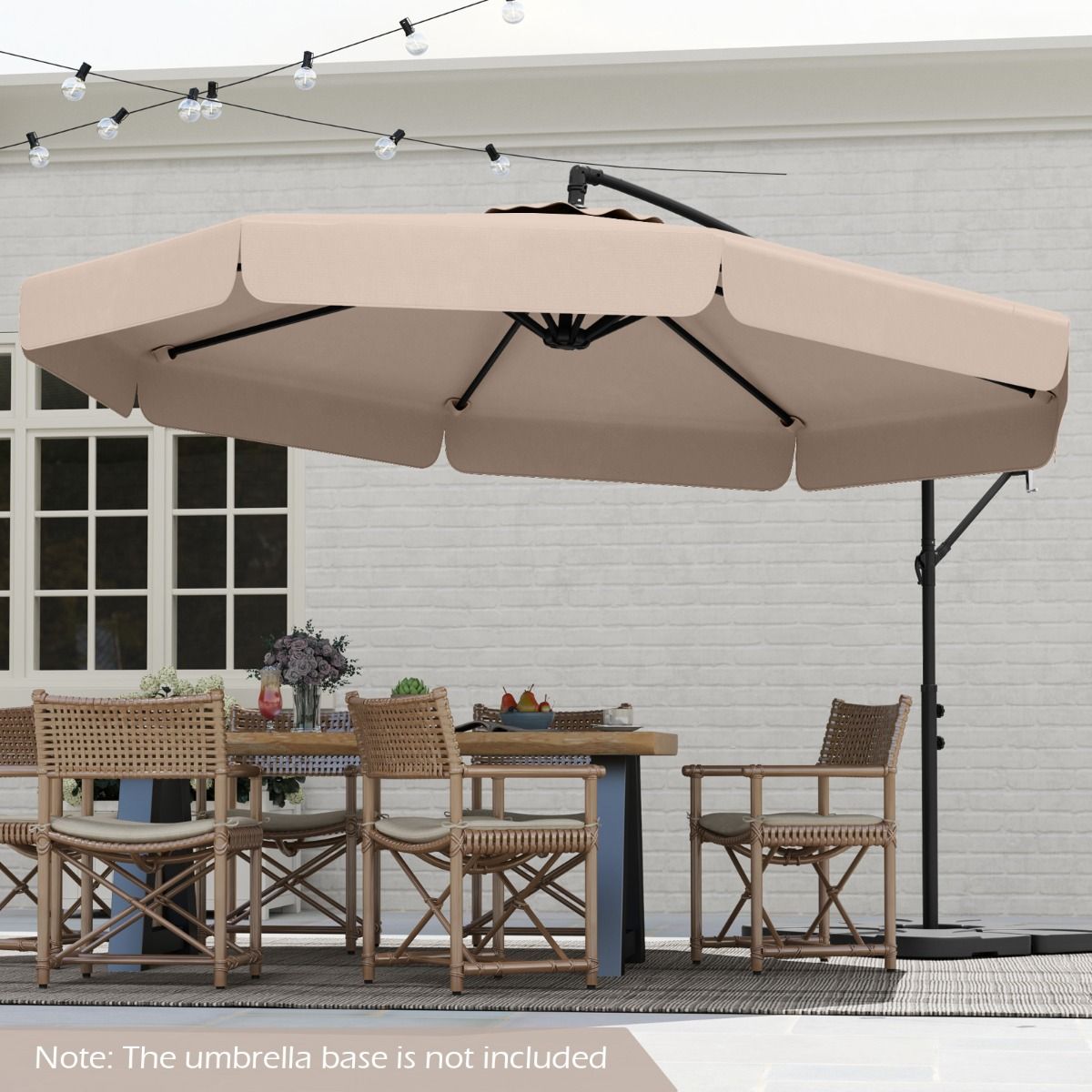 Coast Hängesonnenschirm – 305 cm Durchmesser – Höhenverstellbar – Inklusive Schutzhülle – Beige