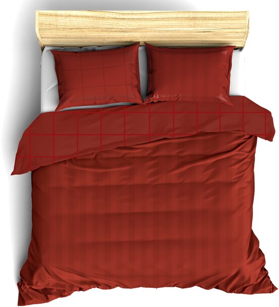 De Witte Lietaer Bettbezug aus Baumwollsatin Zygo – Hotelgröße – 260 x 240 cm – Rot