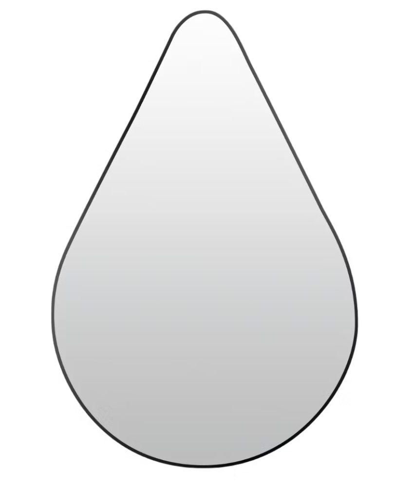 Len-Fra Riverside Wandspiegel in Tropfenform – Schwarz – 50 x 75 cm