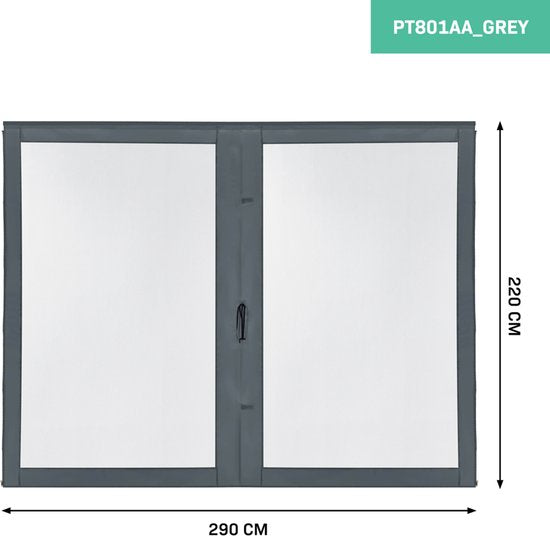 VONROC Seitenwände mit Moskitonetz – Für Premium-Partyzelt PT501XX – UV-Schutz 50+ – Grau