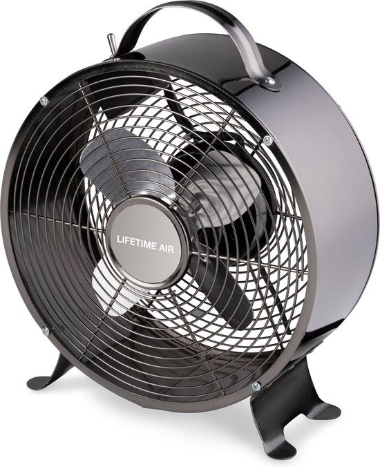 Lifetime Air Tischventilator - 230V - Tischventilator 20CM - 2 Geschwindigkeiten - Schwarz
