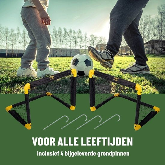 Umbro Fußballtor Set - 2 Stück - 50 x 44 x 44cm - faltbares Fußballtor - Schwarz/Gelb