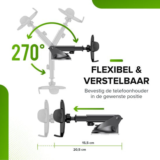 iSetchi Telefonhalterung - Auto - Extra starker Saugnapf - 3-in-1