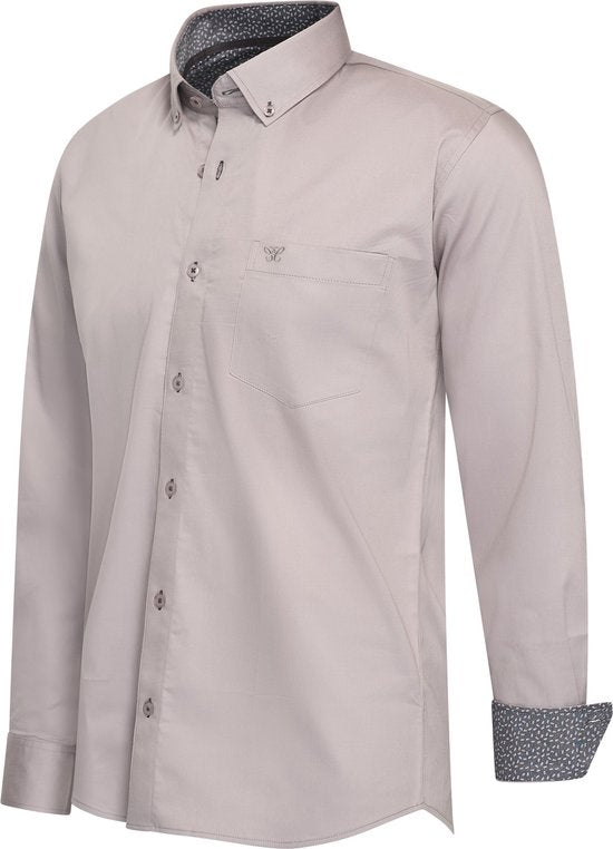 Cappuccino Italia – Herrenhemden Ancona Stretch – Grau – Größe XXL
