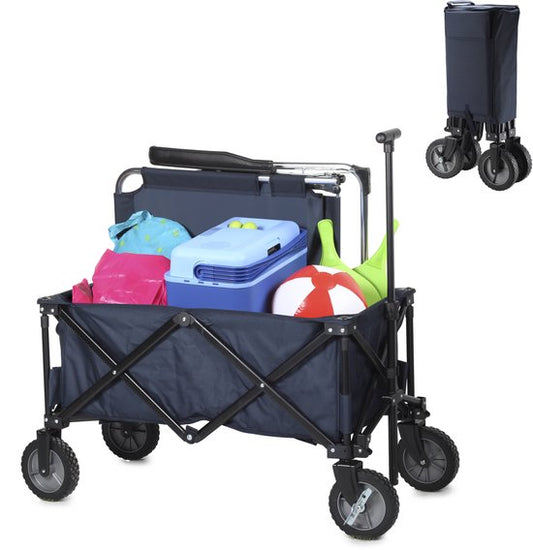 Tristar Klappbarer Handwagen – Stabiler Handwagen mit Harmonika-Rahmen – 70 kg Tragkraft – 39 x 20 x 75 cm - Inkl. Bodenplatte und Aufbewahrungstasche - Campingwagen, Transportwagen, Zugwagen und Strandwagen für Garten, Festivals, Einkäufe, Ausflüge - HC-