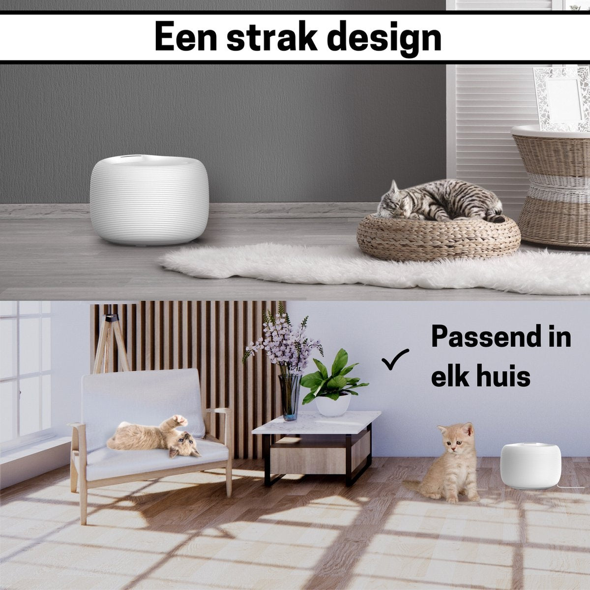 BOME Trinkbrunnen - Katzenbrunnen - 2,5 Liter - Trinkbrunnen Katze und Hund - Wasserbrunnen Katze - automatische Spülung