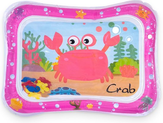 Frummel Wasser Spielmatte Baby - Wasser Matte - Spielmatte - aufblasbar - Wasserspielzeug Baby - Mutterschaft Geschenk - Rosa Krabbe