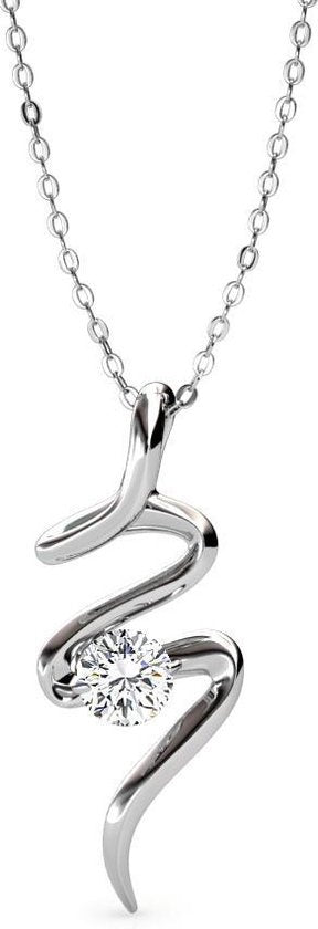 Yolora Damenhalskette mit Anhänger - Kalpa Camaka Kristall - Silber - 18K Weißgold vergoldet