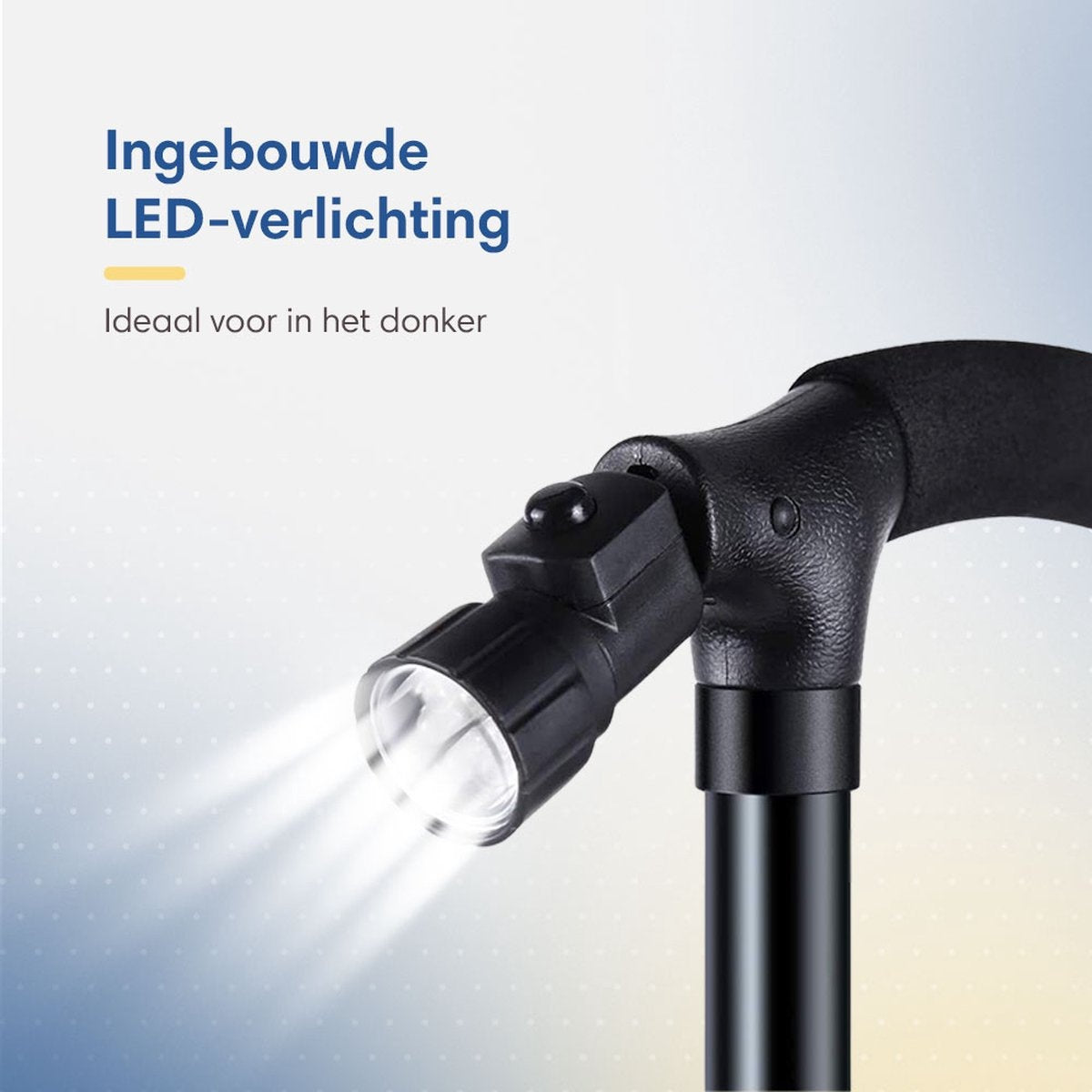 SafeLife Gehstock mit LED-Licht - faltbar und verstellbar