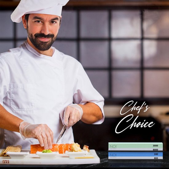 NOI Amsterdam Wetstone Messerschärfer - Körnung 240/800 & 3000/8000 - Schärfstein für Messer - Doppelseitig - Messerschärfer - Wetzstein