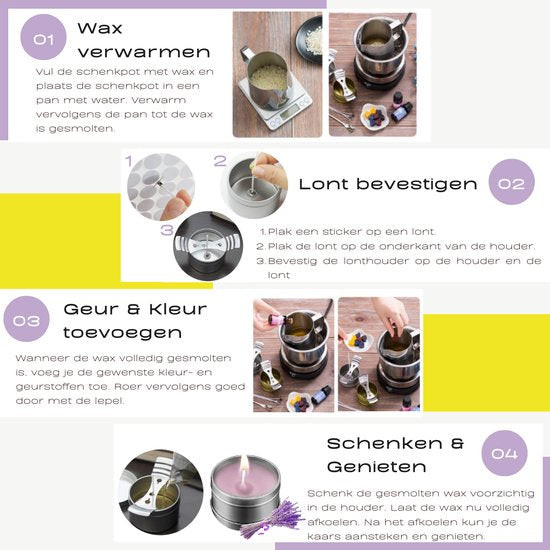 VAIVE - DIY Candle Making Set - Kerzenhalter - Duftkerze - Für Erwachsene & Kinder