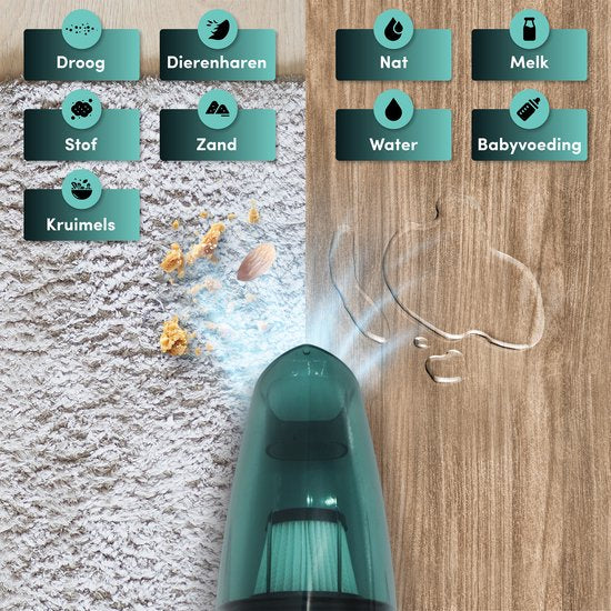 STAUS&BACH Supernova - Handstaubsauger für Tierhaare und Flüssigkeiten - Leichter Handstaubsauger fürs Auto - Schwarz