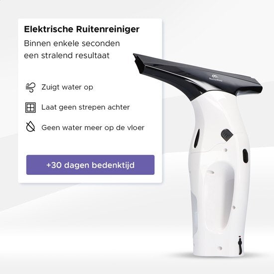 Motionflow Vacuum Fensterwischer mit Verlängerung 61cm - Elektrischer Fensterreiniger mit Soaker - Wiederaufladbar