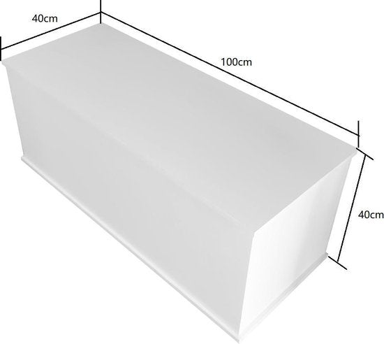 Aufbewahrungstruhe - Spielzeugtruhe - 100 cm breit - weiß