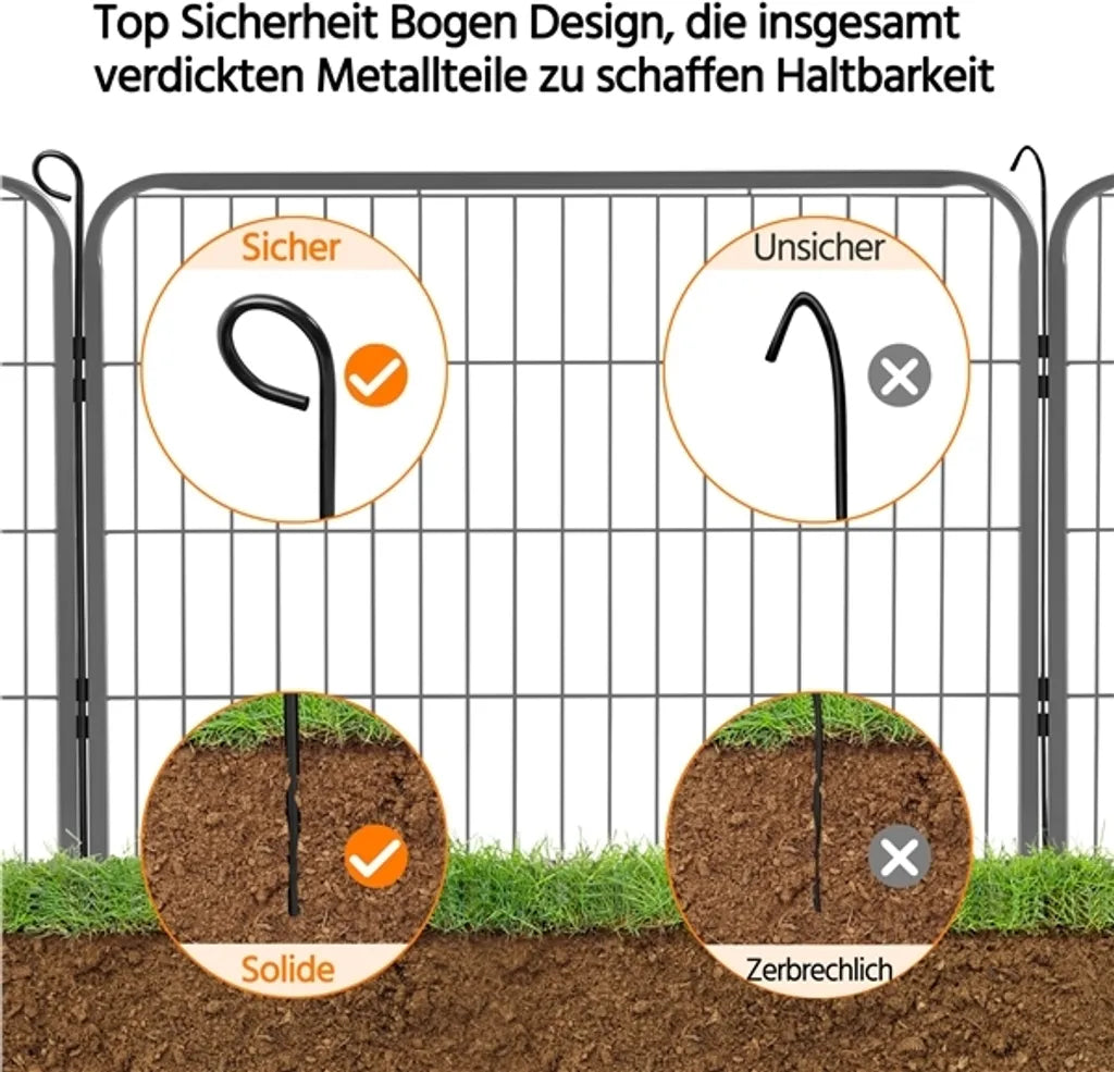 Yaheetech Welpenauslauf - 16-teilig - 60 cm - Mit 2 Türen - Schwarz