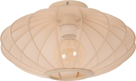 Lucide CORINA – Deckenleuchte – Ø 40 cm – 1xE27 – Beige – Japandi